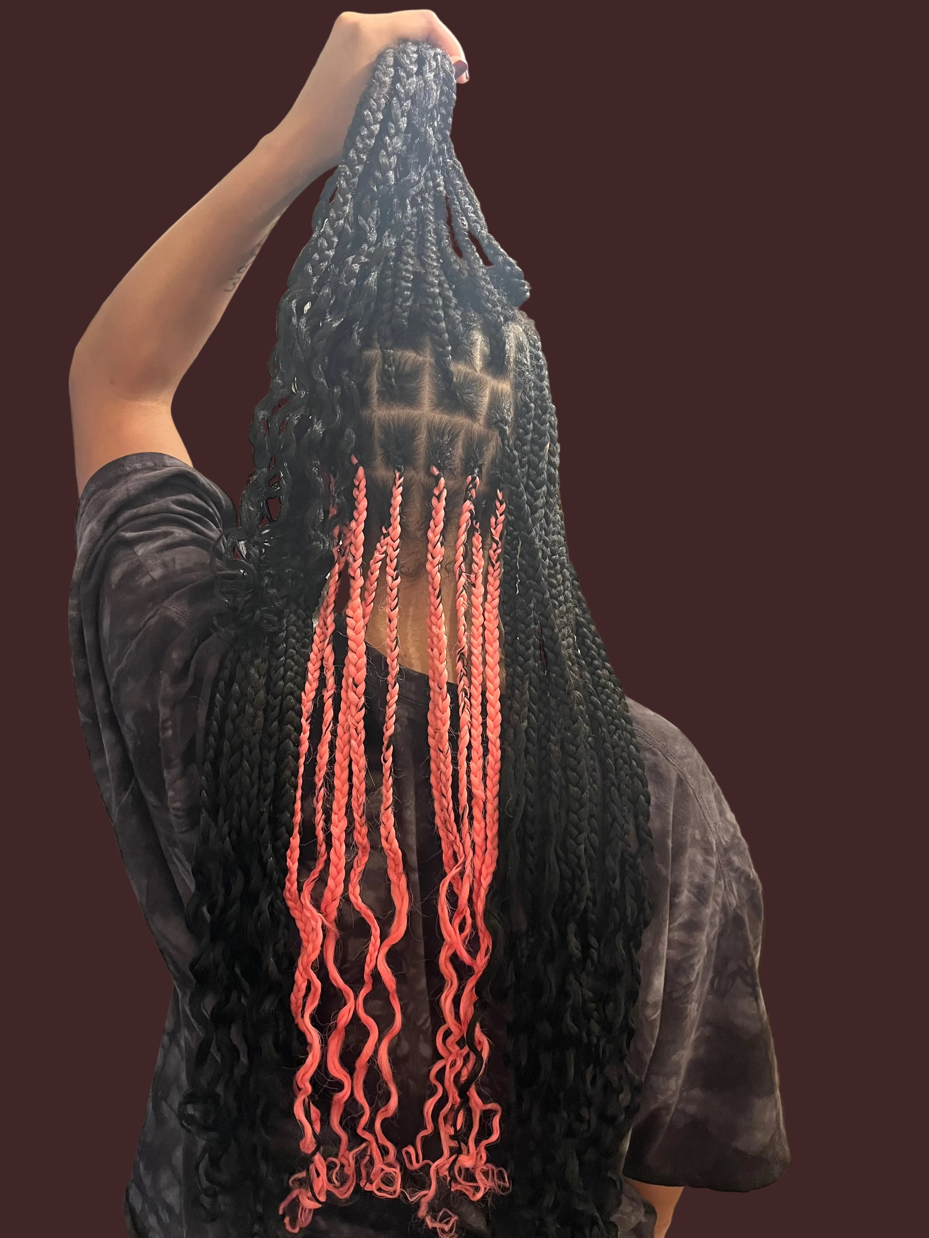 2. Medium Knotless Braids (Hair included with price