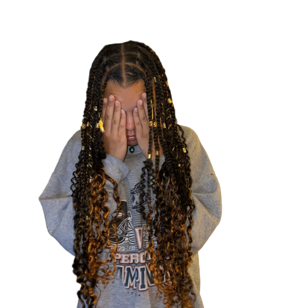2. Medium Knotless Braids (Hair included with price
